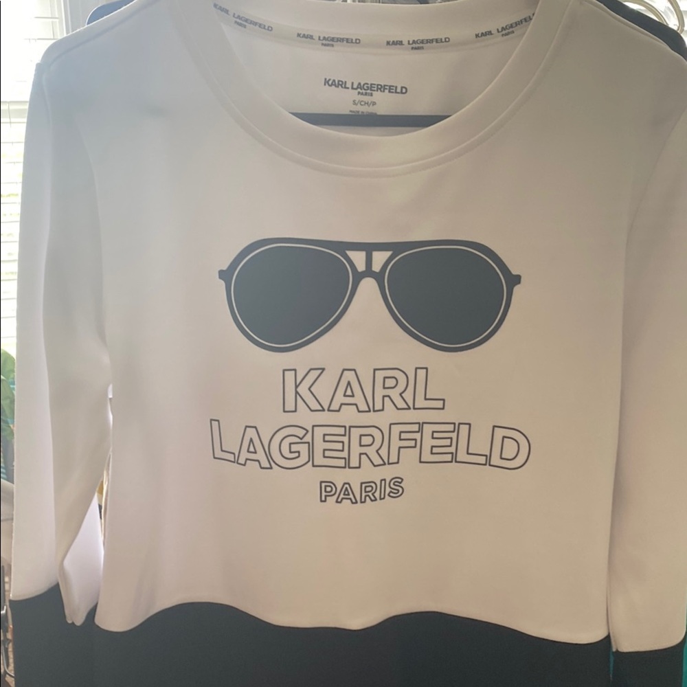 Karl Lagerfeld Women’s  White and Black Sweatshirt